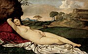 Giorgione, Slumrande Venus, 1510.(Gemäldegalerie Alte Meister, Dresden).