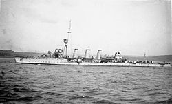 Arethusa-luokan risteilijä HMS Aurora.