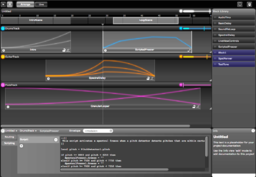 Integra Live 1.6.4 screenshot showing Arrange View with Tracks, Blocks, Envelopes, Scripting, Info View, Scenes and Block Library