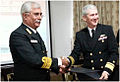 Indian Navy Vice Admiral GS Pabby with U.S. Navy RAdm Thomas J Moore