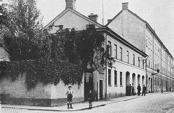 Sifwertska kasernen, hörnet Tjärhovsgatan / Katarina västra kyrkogatan, 1931.