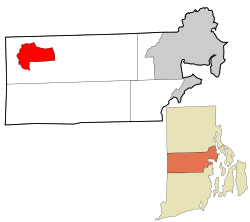 Location in Kent County and the state of Rhode Island
