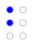 ⠃ (braille pattern dots-12)