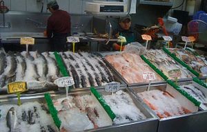 The fish stand in Lam's Seafood Market