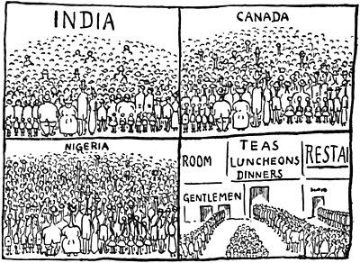 India, Canada, Nigeria, Room, Gentlemen, Teas, Luncheons, Dinners, Resta-