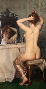 Young woman in front of her mirror, 1891