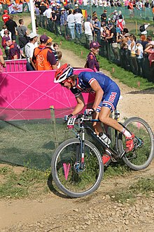 Samuel Schultz in men's cross-country race MTB cycling 2012 Olympics M cross-country USA Samuel Schultz (2).jpg
