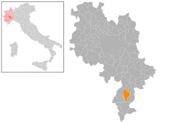 Locatie van Bubbio in Asti (AT)