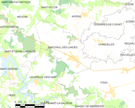 Mapa obce Saint-Paul-des-Landes
