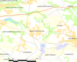 Mapa obce Saint-André-le-Gaz