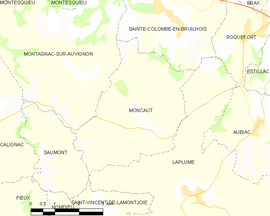 Mapa obce Moncaut