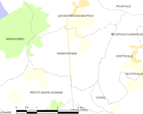 Poziția localității Vindefontaine