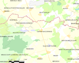 Mapa obce Cernay-en-Dormois