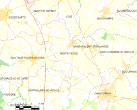 Mapa obce Sainte-Cécile
