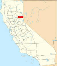 Map of Kalifornija highlighting Sierra County