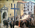 Sortie de procession de l'Église Saint-Vincent de Ciboure en 1923 par Georges Masson.