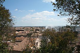 Vue générale de Mauguio, depuis « La Motte ».