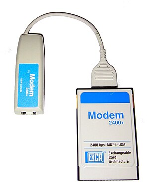 A 2400 Baud modem for a laptop