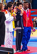 Olympic Freestyle Wrestling (66 kg - Medalists).jpg