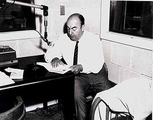 Pablo Neruda during a Library of Congress reco...