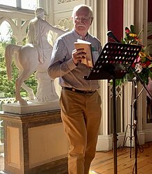 Peter Fallon at the launch of the Gallery Press volume of Poems (Francis Ledwidge), August 2022