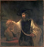 Rembrandt, Aristoteles Homeroren bustoari begira, 1653