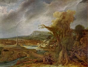 4. Govert Flinck, Krajobraz z obeliskiem[a], 1638