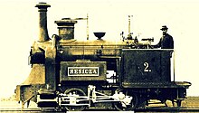 Historisches Foto der RESICZA, der ersten im Gebiet des heutigen Rumäniens gebauten Dampflokomotive