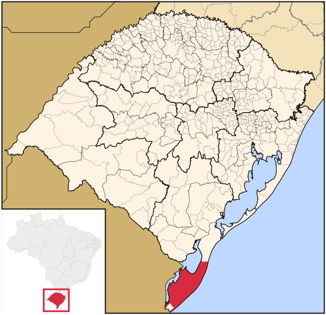 Localização de Santa Vitória do Palmar no Rio Grande do Sul