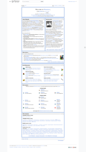 The main page o the Simple Inglis Wikipaedia