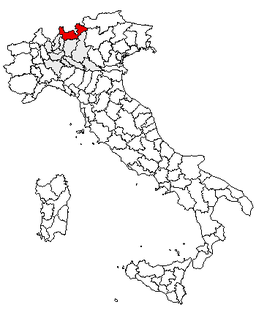 Kort over Italien med Provincia di Sondrio har markeret