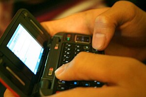Texting on a keyboard phone