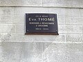 Plaque commémorative à Eva Thomé.