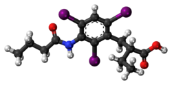 Шаровидная модель молекулы тиропановой кислоты