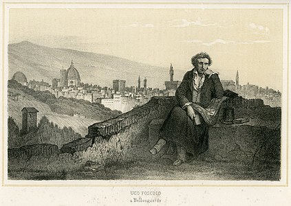 Ugo Foscolo a Bellosguardo, litugrafia (1864)