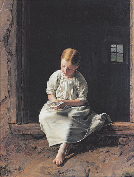 File:Waldmüller - Mädchen in Betrachtung eines Marienbildes versunken - 1853.jpeg
