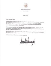 Letter from President Donald Trump dismissing FBI Director James Comey White-House-Fires-James-Comey.pdf