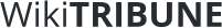 Логотип WikiTribune: буква W и «трибуна» пишутся с большой буквы.
