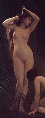 Detail uit Bouguereau's Het nymphaeum (1878), welke diende als voorbeeld voor zijn Venus