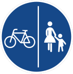 Uppdelad gång- och cykelväg