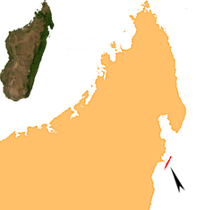 Situo de la Insulo Sankta Maria nord-oriente de Madagaskaro