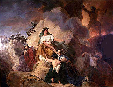 Cybèle protège contre le Vésuve les villes de Stabiae, Herculanum, Pompéi et Résina (1832), Paris, musée du Louvre.