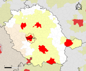 Localisation de l'aire d'attraction de Graulhet dans le département du Tarn.