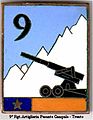 Distintivo pettorale del 9º Reggimento Artiglieria Pesante (1950-1973)