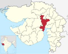 Localizacion del districte d'Ahmedabad en Gujarat