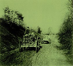 The Jefferson Memorial Road near Charlottsville, Va. before improvement.