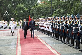 Chủ tịch nước Trần Đại Quang và Tổng thống Obama ở Phủ Chủ tịch, năm 2016