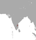 Aire de répartition du hérisson d'Inde du Sud