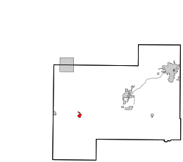 Location in Beckham County and the state of Oklahoma.