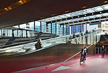 Bike passage at Rotterdam Centraal station Bike entrance Rotterdam Central Station.jpg